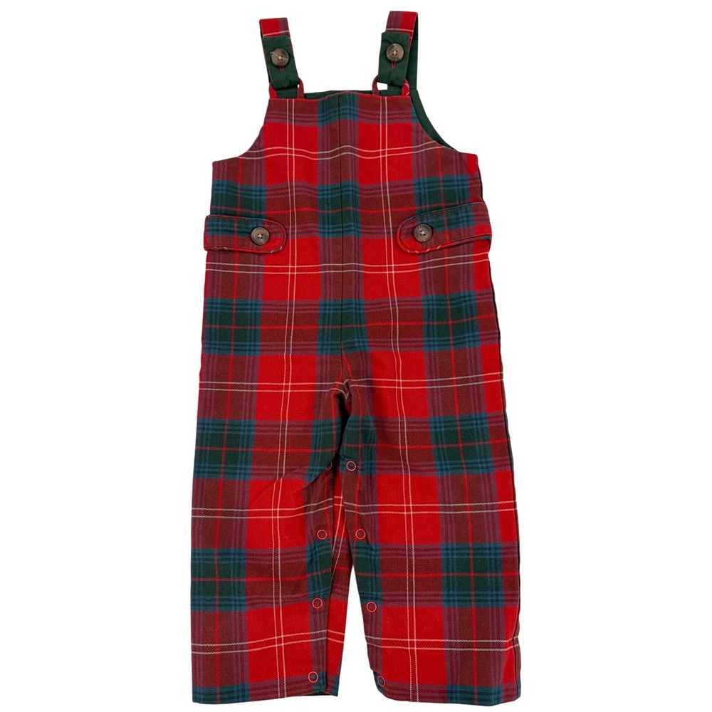 The Beaufort Bonnet Company Overalls 18/24M Red Plaid Holiday Retro Preppy